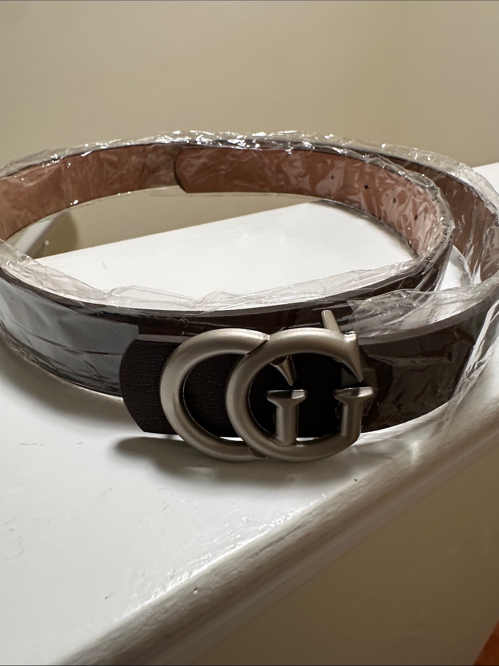 Brown leather belt